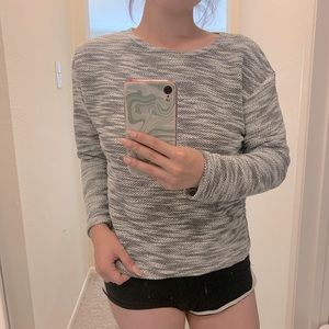 Long sleeve gray and white sweater